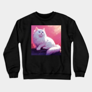 Innocence and Elegance: The Beauty of White Fluffy Cats Crewneck Sweatshirt